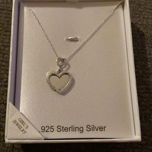 Sterling silver girls heart necklace